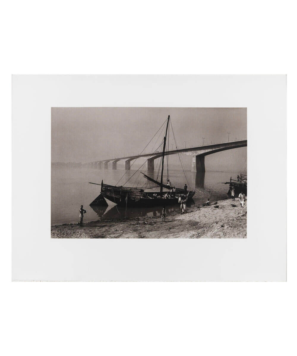 Boats that collect sand from the Ganges river, Patna, India